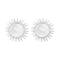 Orecchini a perno vintage a forma di sole in argento con finitura martellata - Argento