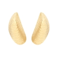 Orecchini geometrici dorati con trama a onde e design elegante in metallo curvo - Oro