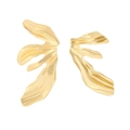 Goudkleurige asymmetrische legering blad oorbellen met moderne gepolijste afwerking - Goud