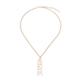 Collier en or avec pendentif BRIDE en émail blanc et fermoir réglable pour mariées - Blanc