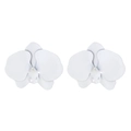 Boucles d'oreilles fleurs d'orchidées laquées blanches avec perles élégantes - Blanc