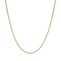 Collana a catena dorata scintillante dal design minimalista su sfondo bianco - 1.7MM*45CM / Oro