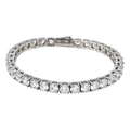 Dettaglio del bracciale tennis in acciaio inossidabile argento con zirconi cubici lucidi - Acciaio Tondo 5mm*19cm