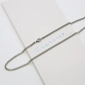 Detailed view of durable silver stainless steel box chain with secure lobster clasp - 1.2MM*40CM / Steel