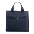 Waterproof navy blue nylon laptop bag with durable handles and metal snap closure - Style 1 / Style 1 Blue
