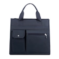 Water-resistant navy blue nylon business handbag with multi-pocket and laptop compartment - Style 2 / Style 2 Blue