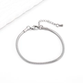 Pulsera de cadena de serpiente de acero inoxidable con cierre de langosta y extensión ajustable - Ancho de la cadena 2,4 MM * 17 CM + 5 CM / Color Acero