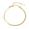Dettaglio del bracciale a doppio strato in acciaio inossidabile dorato con catena a sfere - Catena Combinata 19CM / Oro