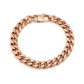 Bracciale cubano da uomo stile hip hop in oro rosa con chiusura quadrata sicura - 10.5mm Larghezza * 22cm Lunghezza / Oro Rosa (Chiusura Pieghevole)