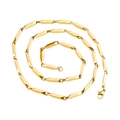 Collier en acier inoxydable doré à maillons cylindriques avec fermoir mousqueton - 3.0mm*50cm / Or 18 carats