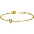 Titanium steel five-pointed star jewelry set with gold plated flower charm and zircon - Five Pointed Star Style (B0016)
