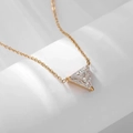 Elegant gold necklace featuring a sparkling triangular zircon pendant on a thin cross chain - 18K Gold (N0319G)