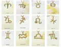 Collares del zodiaco de acero de titanio dorado con constelaciones de cristales - Aries / Dorado