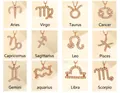 Collar zodiaco de oro rosa con 12 colgantes de constelaciones y circonitas brillantes - Aries / Oro rosa