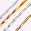 Vista detallada de cadenas de acero inoxidable plateado y dorado con brillo metálico intenso - 1.5mm*45cm / Dorado