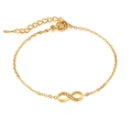 Bracciale in acciaio al titanio dorato con simbolo dell'infinito scintillante e moschettone - Stile Color Oro (B0042G)