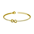 Bracciale infinito dorato con pavé di zirconi su catena in acciaio inossidabile - Stile Oro con Diamanti Completi (B0041)