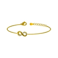 Elegante bracciale con simbolo infinito dorato e cristalli con catenina regolabile - Stile Oro Classico (B0042)