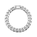 Bracciale cubano da uomo in acciaio inossidabile argento lucido con chiusura piatta - 10.5mm Larghezza * 22cm Lunghezza / Acciaio Lucido (Chiusura per Gioielli)