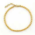 Elegant gold twisted rope chain bracelet with adjustable lobster clasp closure - 19cm+4cm / Gold