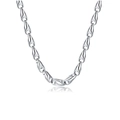 Collana a maglie in acciaio inossidabile argento lucido con design a goccia unico - Collana / Color Acciaio