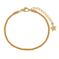Elegant gold cauliflower chain bracelet with star pendant and adjustable lobster clasp - Gold