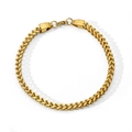 Minimalist gold wheat chain bracelet in stainless steel with secure lobster clasp - Standard / Gold