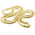 Collier chaîne serpent plate en acier inoxydable doré avec finition polie brillante - 2.4MM*50CM / Placage sous vide or 18 carats
