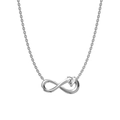 Silver infinity heart necklace in titanium steel with a clear zircon stone pendant - Steel Heart Style (N0077S)