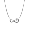 Silver infinity symbol necklace with triangular zircon stone in a polished finish - Steel Water Drop Style (N0078S)
