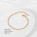 Minimalist 18k gold plated wave chain bracelet for women in high quality stainless steel - Square Wire Twisted 8-Shape Bracelet (Gold)