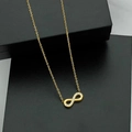 Elegant gold infinity necklace with pavé cubic zirconia pendant in a luxury black gift box - Gold 11-Stone Style (N0074)