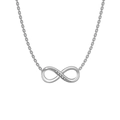 Silver infinity pendant necklace in titanium steel with shimmering cubic zirconia - Steel 4-Stone Style (N0075S)