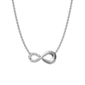Infinity pendant necklace in silver stainless steel with sparkling cubic zirconia - Steel 7-Stone Style (N0073S)