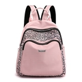 Zaino Oxford rosa da donna con motivi geometrici neri riflettenti e impermeabile - Rosa