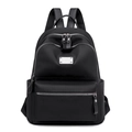 Minimalist black oxford backpack for women with multi-pocket and waterproof design - Black