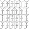 Selezione di ciondoli a croce in argento e simboli della vita con zirconi brillanti - Croce a Diamante Pieno con Contorno Arrotondato (N0016) / Argento