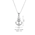Collana con ciondolo ad ancora d'argento e cristalli scintillanti per uomo e donna - Stile Ancora d'Argento (N0138S)