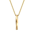 Collar de acero de titanio con colgante de barra retorcida dorada y cadena de eslabón - Oro de 18K