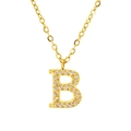 Collier en acier doré avec pendentif lettre B serti de zircons brillants et élégants - Lettre B