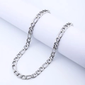 Collana a catena Figaro in argento lucido con classiche maglie 3:1 per uomo e donna - 45cm / Argento (larghezza 7mm)