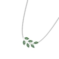 Collier en argent avec cristaux vert émeraude et pendentif délicat en épi de blé - Argent avec zircon vert