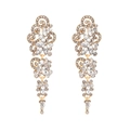 Orecchini vintage dorati con strass brillanti e design in stile palazzo reale elegante - Oro