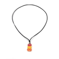 Collar de Halloween con tres calabazas en degradado y cordón negro minimalista - Estilo de Calabaza Triple Apilada (xl240627-02334) / Colorido
