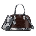 Ensemble sac à main marron foncé effet crocodile et portefeuille à motif serpent - Ensemble 2 pièces (Sac à main + Portefeuille) / Marron