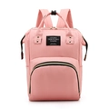 Pink large-capacity versatile backpack with top handles and front zipper pocket - Light Pink