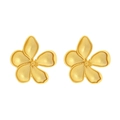 Vintage matte Gold-Ohrstecker in Blumenform mit 3D-Design und strukturierter Metalloberfläche - Gold