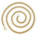 Polished golden stainless steel cuban link chain necklace with lobster clasp - Gold 5mm*60cm Lobster Clasp Style
