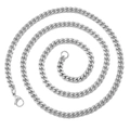 Polished silver cuban link chain for men with secure lobster clasp on white background - Steel 5mm*60cm Lobster Clasp Style