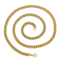 Polished gold curb chain necklace for men with durable lobster clasp and solid metal finish - Gold 6mm*60cm Lobster Clasp Style
